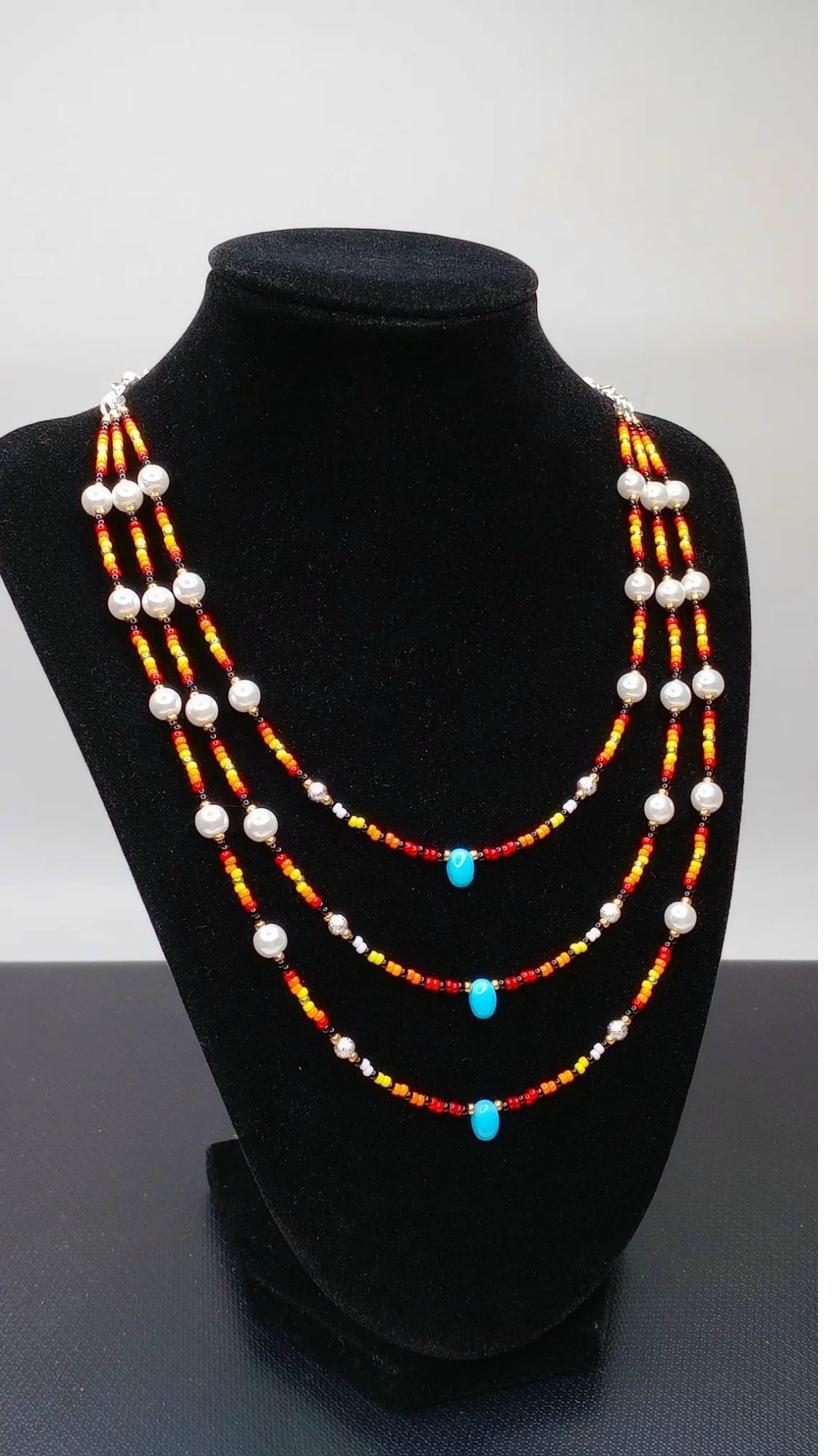 Yonder 3 Strand Beaded Necklace
