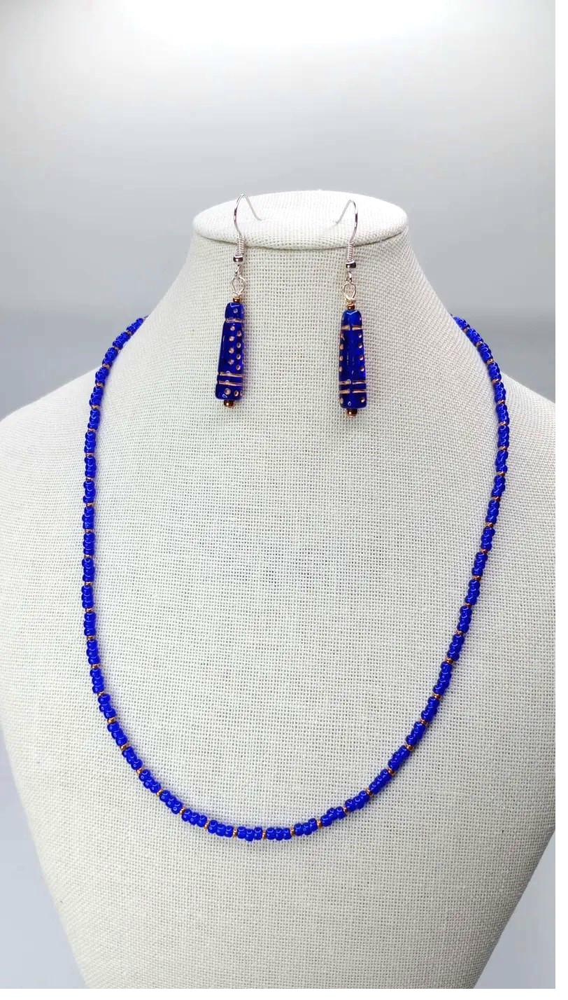 Yonder Beaded Blue Jewelry Set