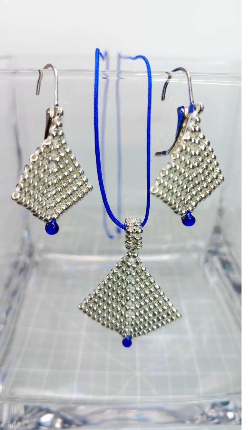 Yonder Beaded Blue and Silver Jewelry Set