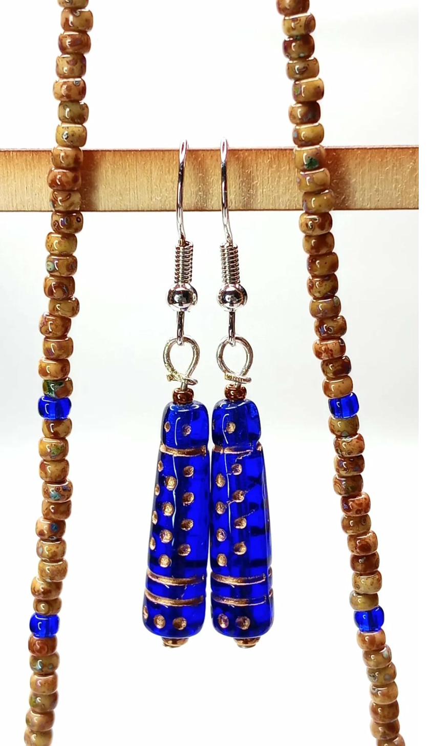 Yonder Beaded Earthy Blue Jewelry Set